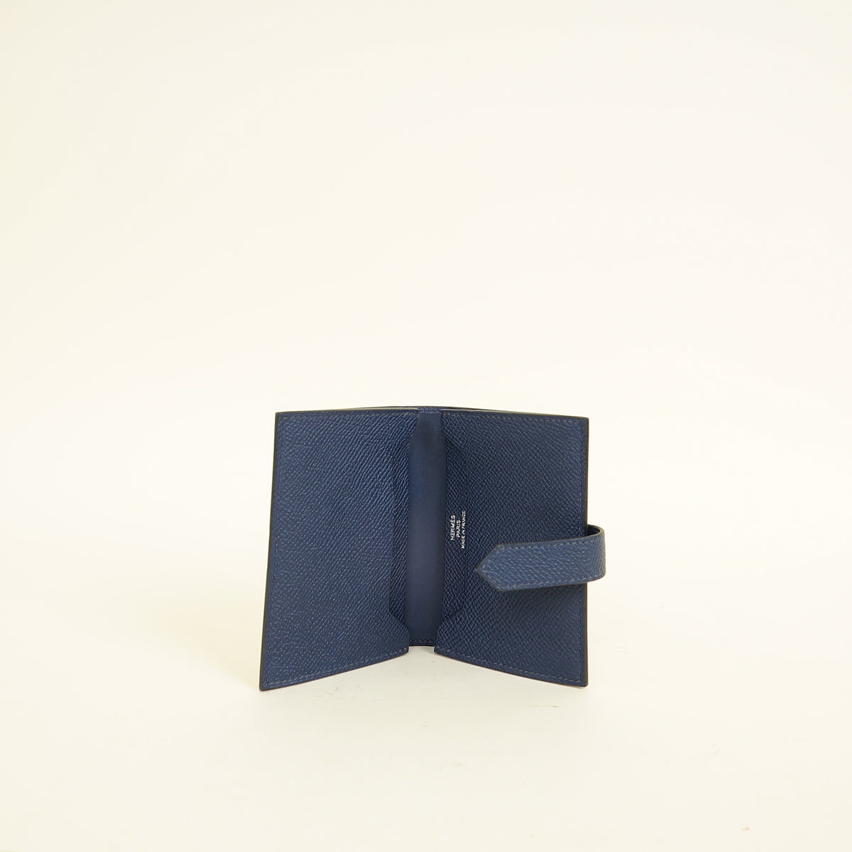 Hermes Bleu Saphir Bearn Card Holder Wallet