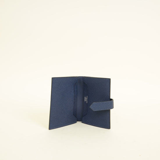 Hermes Bleu Saphir Bearn Card Holder Wallet