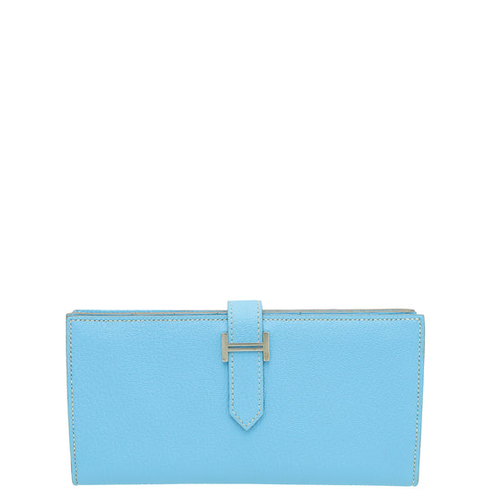 Hermes Blue Celeste Bearn Wallet