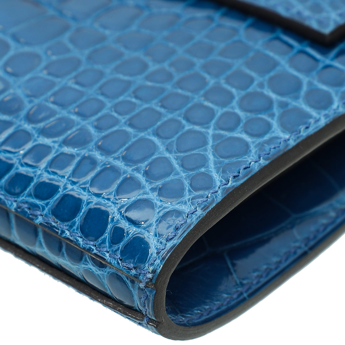 Hermes Bleu Izmir Alligator Kelly Classic Wallet