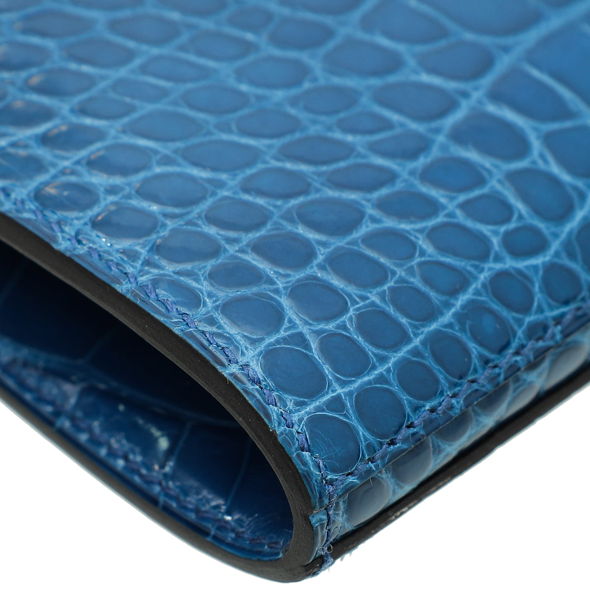 Hermes Bleu Izmir Alligator Kelly Classic Wallet – THE CLOSET