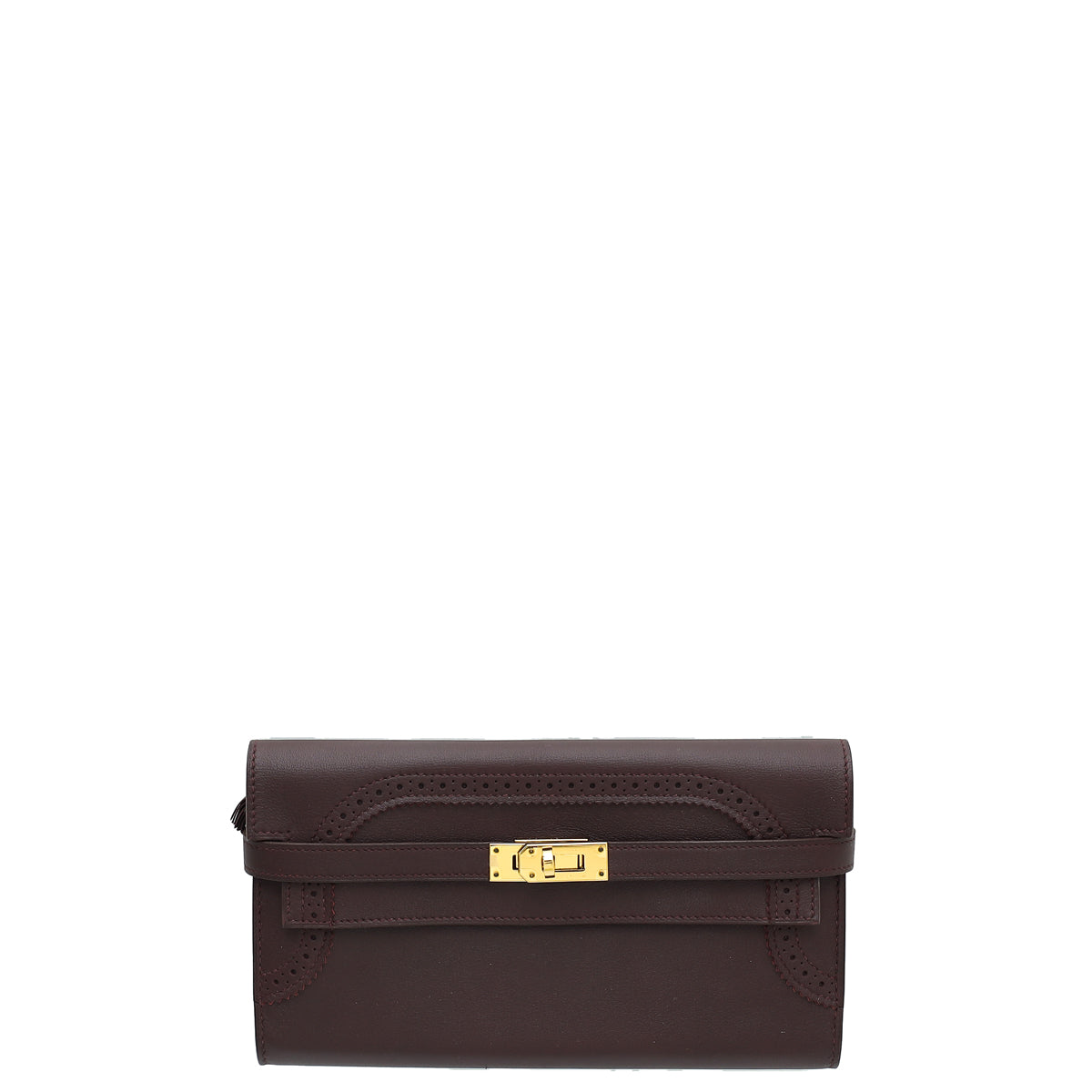Hermes Rouge H Terre Battue Ghillies Verso Classic Kelly Wallet-Hermes-THE CLOSET