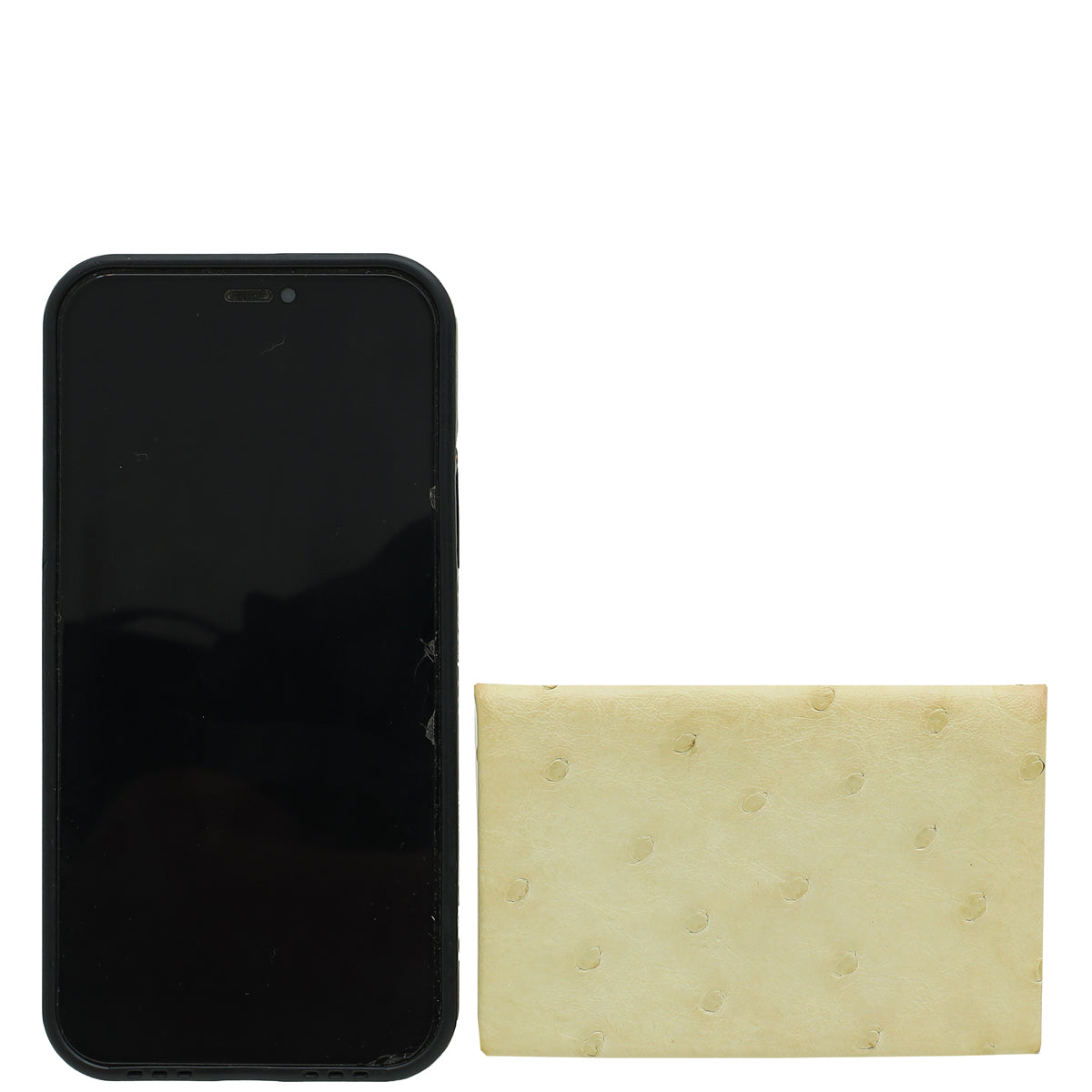 Hermes Parchemin Ostrich Calvi Card Holder-Hermes-THE CLOSET