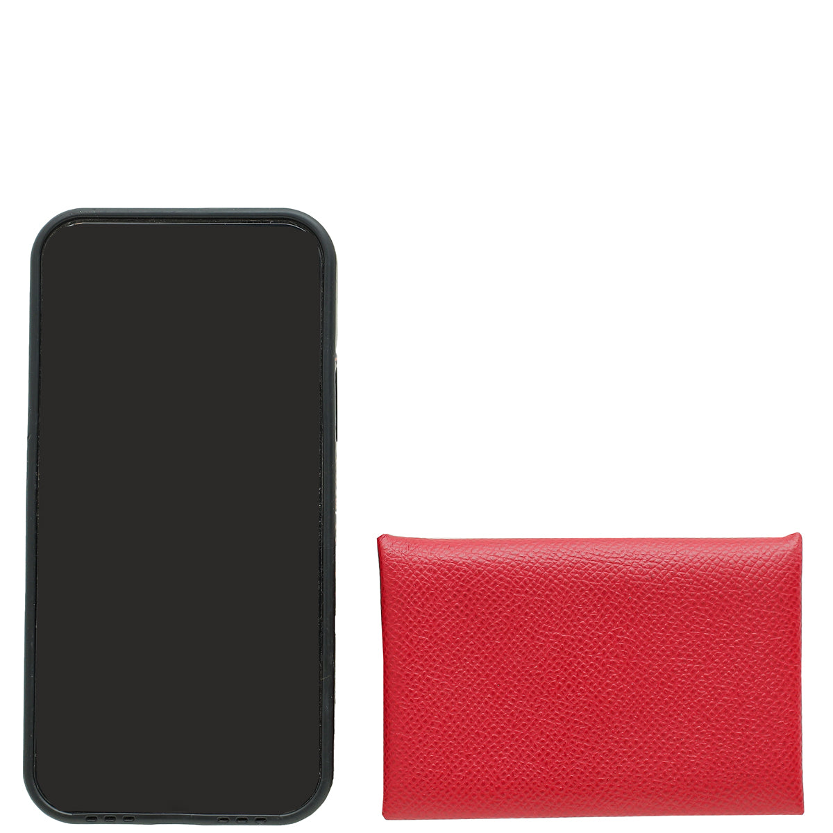 Hermes Rouge H Calvi Card Holder