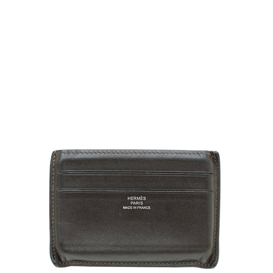 Hermes Ebeny Twill Swift Card Holder