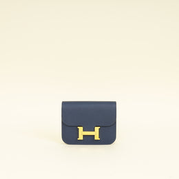 Hermes Bleu Sapphire Constance Slim Wallet