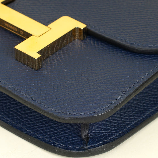 Hermes Bleu Sapphire Constance Slim Wallet