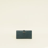 Hermes Vert Titien Bearn Matte Alligator Wallet