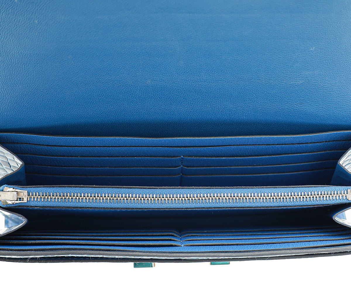 Hermes Bleu Zellige Alligator Constance Wallet | Pre-Owned The