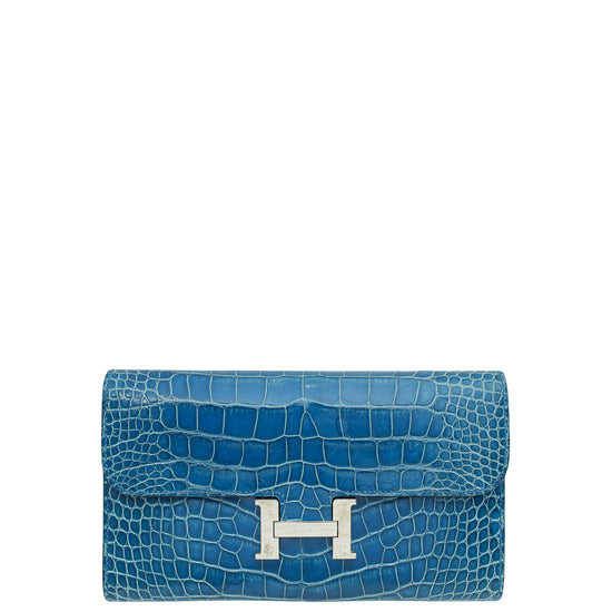 Hermes Bleu Zellige Alligator Constance Wallet