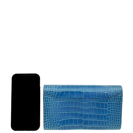 Hermes Bleu Zellige Alligator Constance Wallet