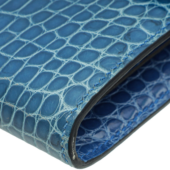 Hermes Bleu Zellige Alligator Constance Wallet