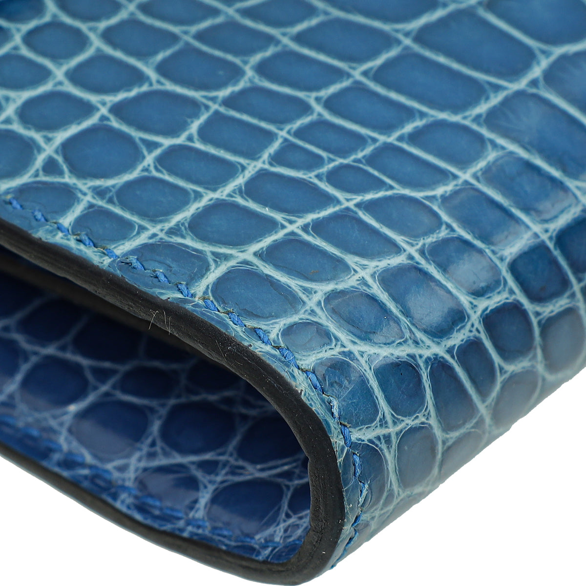 Hermes Bleu Zellige Alligator Constance Wallet | Pre-Owned The