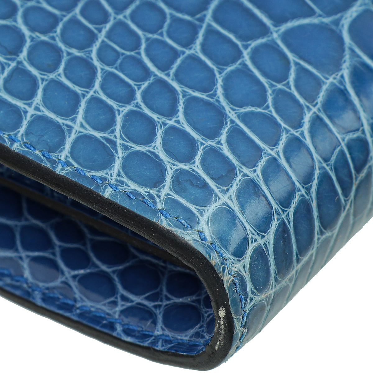 Hermes Bleu Zellige Alligator Constance Wallet | Pre-Owned The