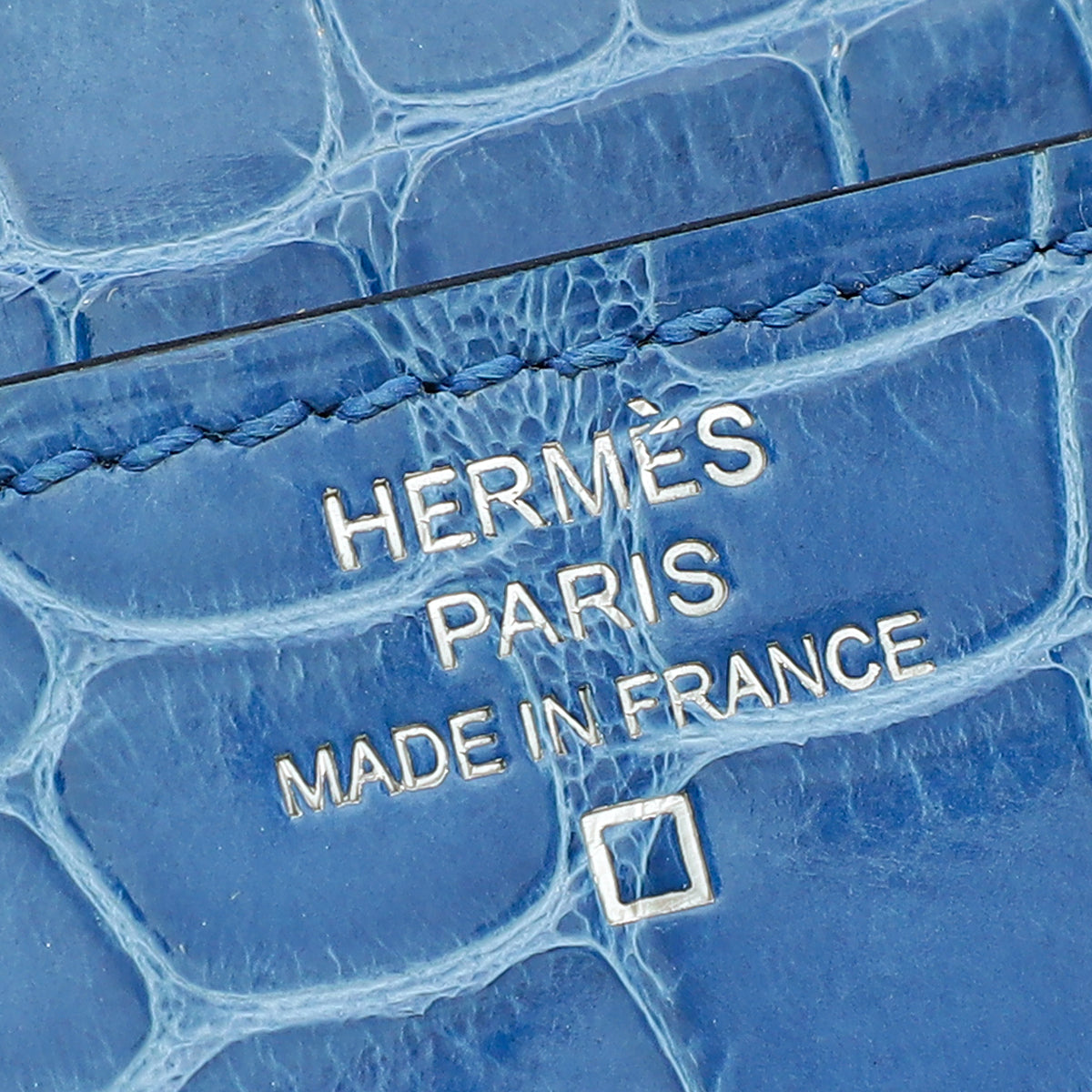 Hermes Bleu Zellige Alligator Constance Wallet | Pre-Owned The