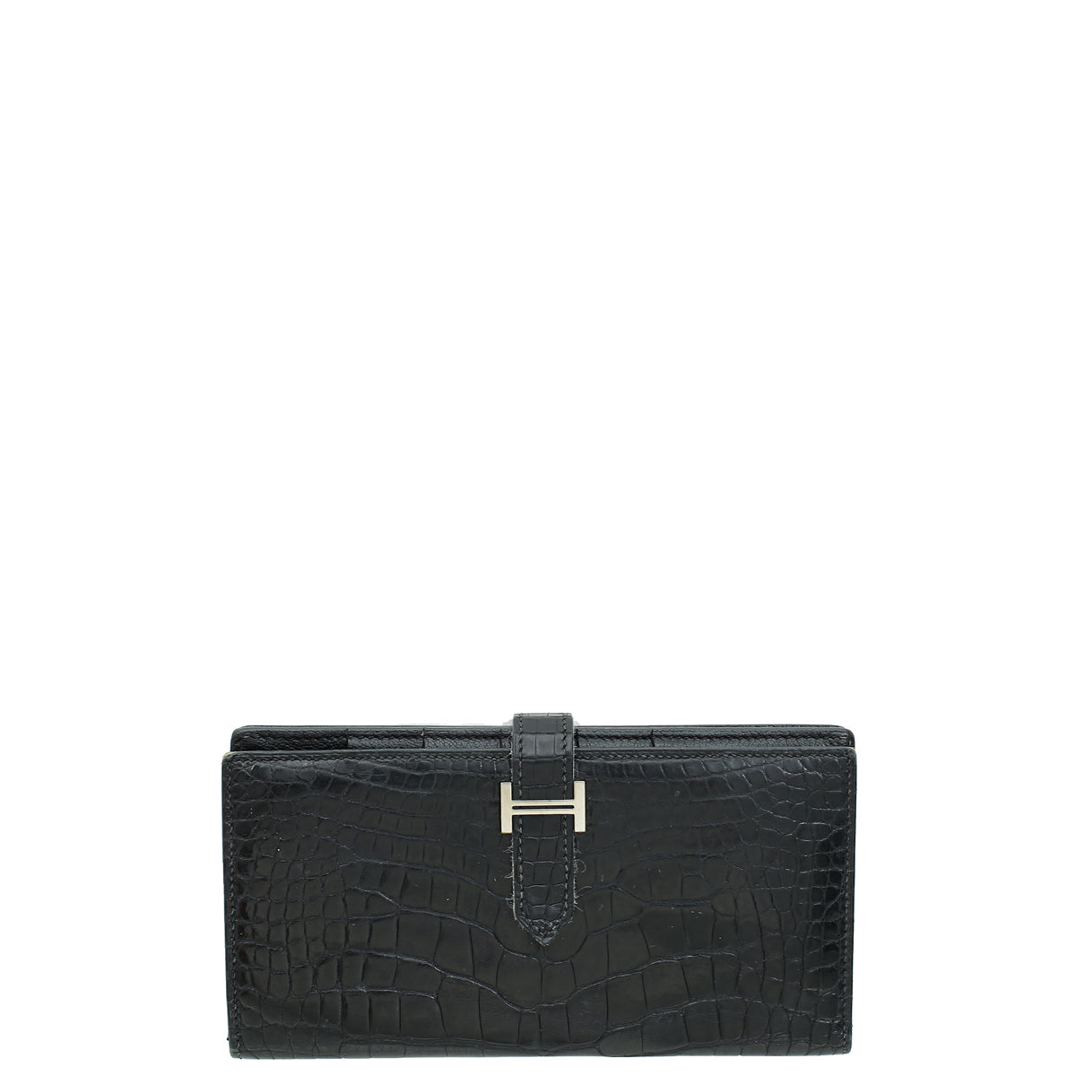 Hermes Noir Alligator Bearn Wallet-Hermes-THE CLOSET