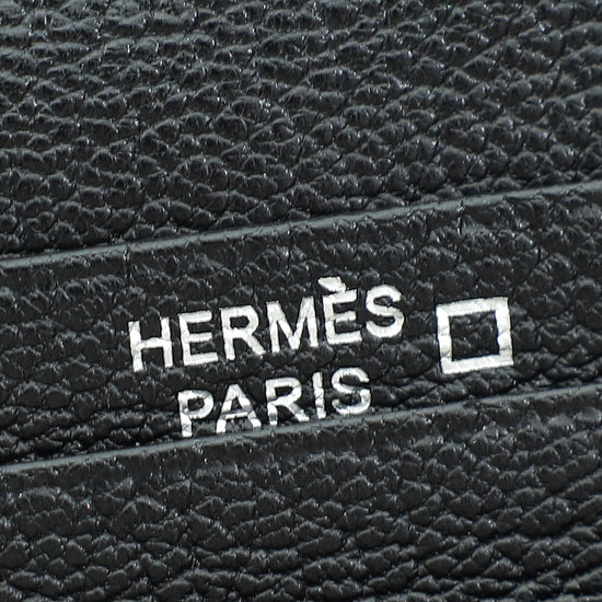 Hermes Noir Alligator Bearn Wallet