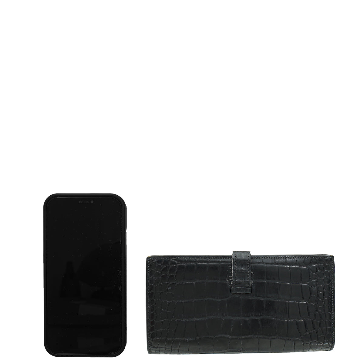 Hermes Noir Alligator Bearn Wallet