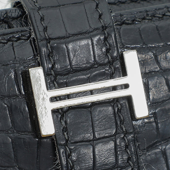 Hermes Noir Alligator Bearn Wallet