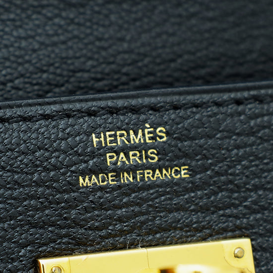 Hermes Noir Mysore Goatskin Kelly Classic Wallet