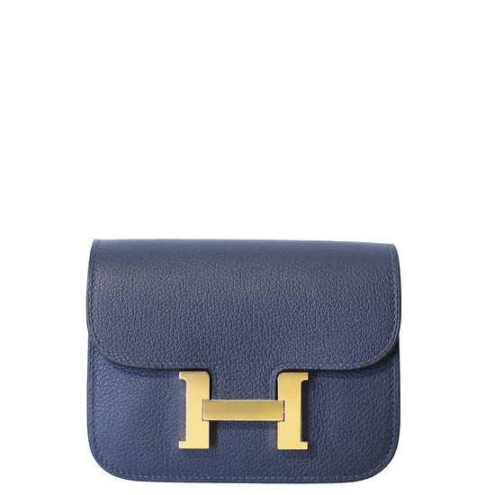 Hermes Bleu Nuit Constance Slim Evercolor Wallet