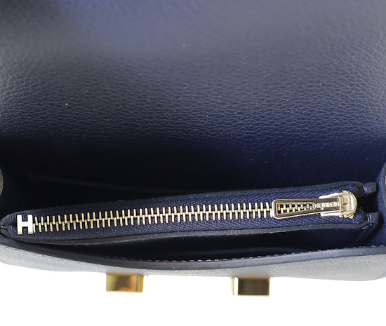 Hermes Bleu Nuit Constance Slim Evercolor Wallet