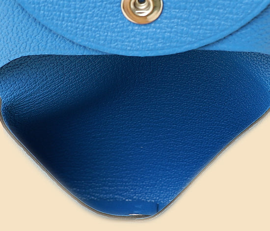 Hermes Bleu Hydra Mysore Goatskin Bastia Change Purse-Hermes-THE CLOSET