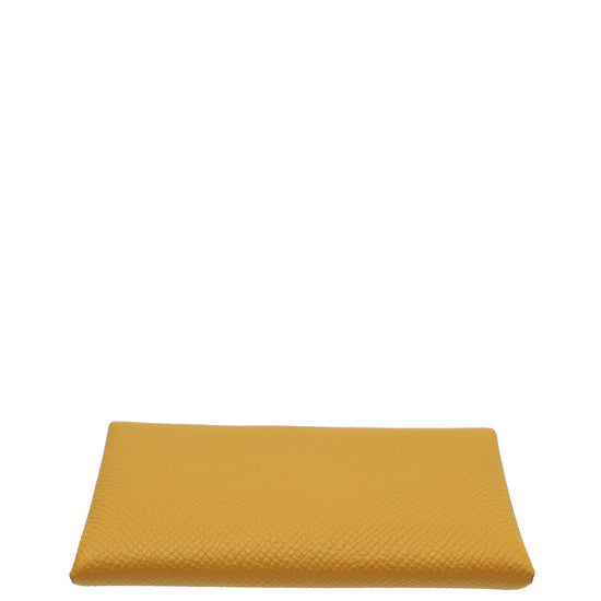 Hermes Caramel Calvi Duo Compact Card Holder