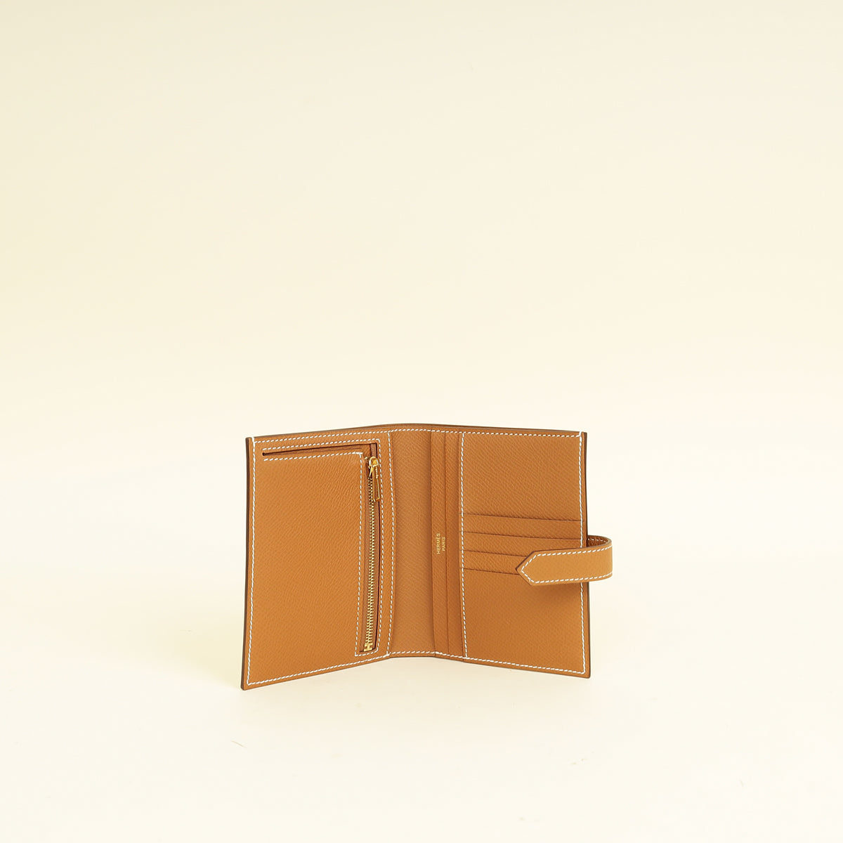Hermes Gold Bearn Compact Wallet