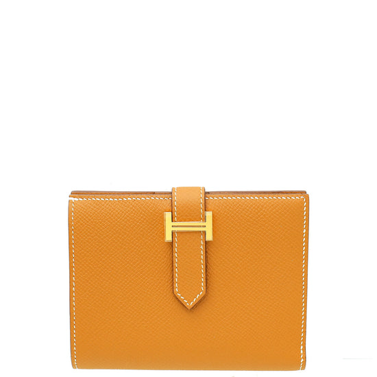 Hermes Gold Bearn Compact Wallet