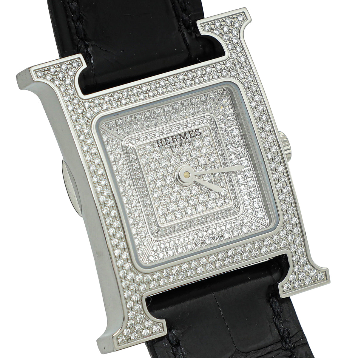 Hermes Stainless Steel Heure H Diamond, Small model, 25 mm Quartz Watch