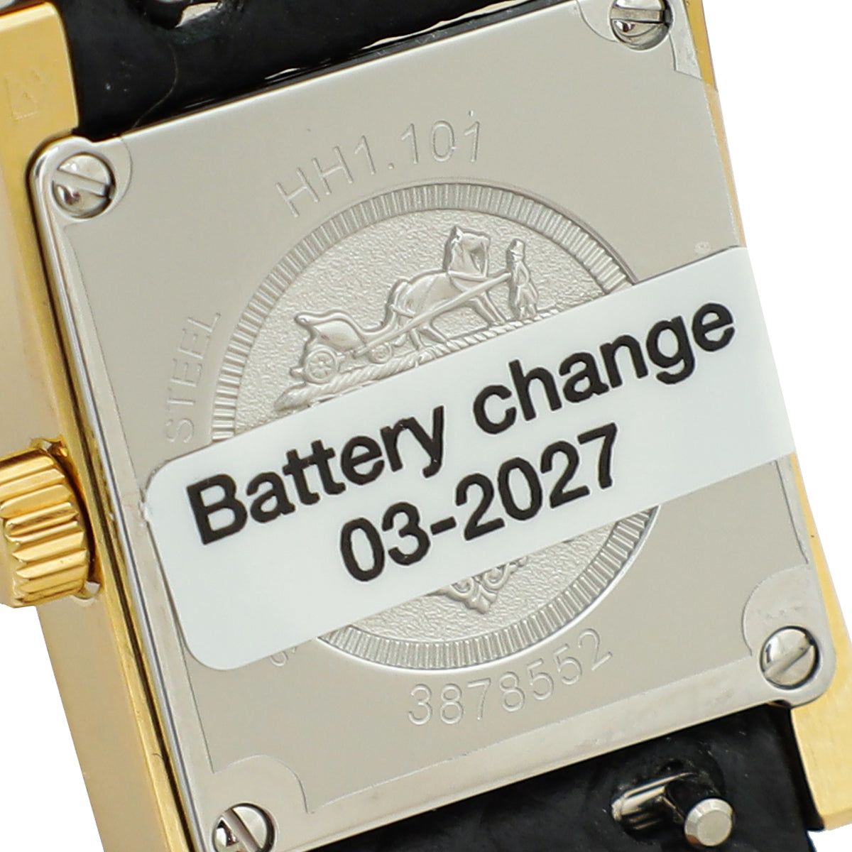 Hermes 18K Yellow Gold Steel Heure H Mini Model 17mm Watch-Hermes-THE CLOSET