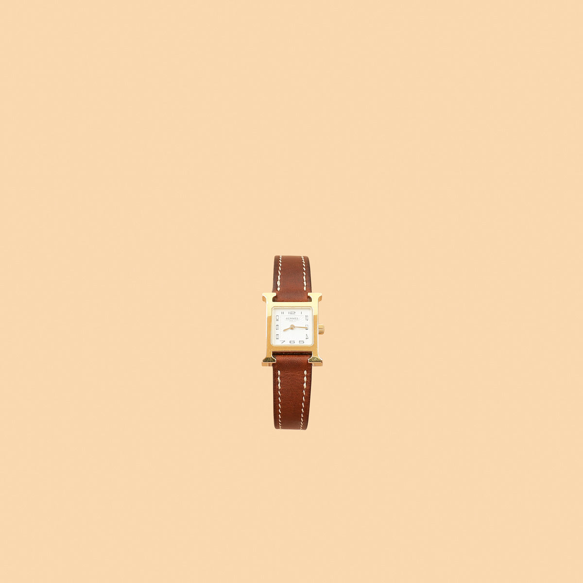 Hermes Yellow Gold Plated Heure H Mini Model 21mm Quartz Watch-Hermes-THE CLOSET