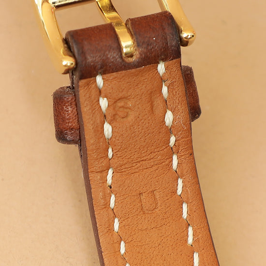 Hermes Yellow Gold Plated Heure H Mini Model 21mm Quartz Watch-Hermes-THE CLOSET