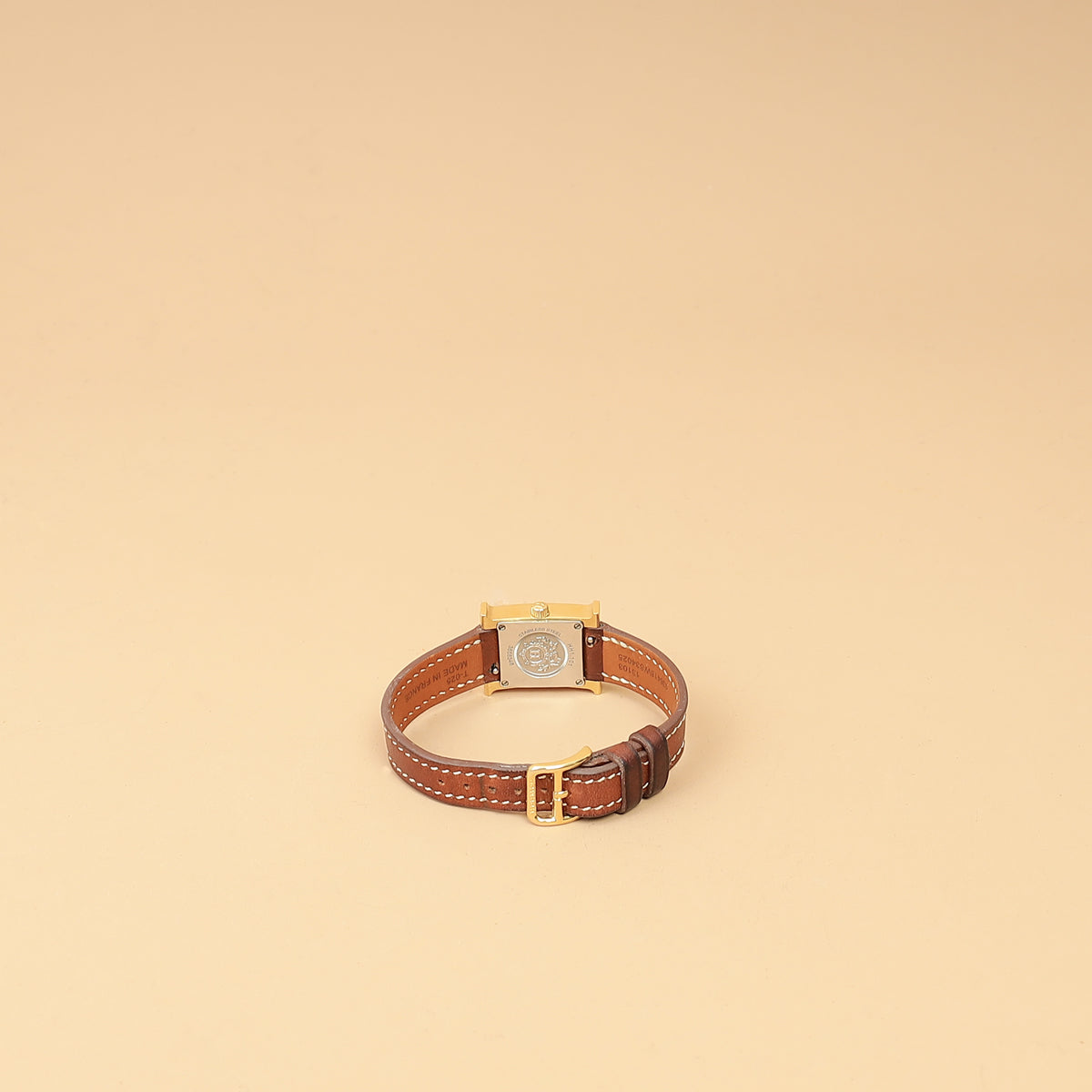 Hermes Yellow Gold Plated Heure H Mini Model 21mm Quartz Watch-Hermes-THE CLOSET