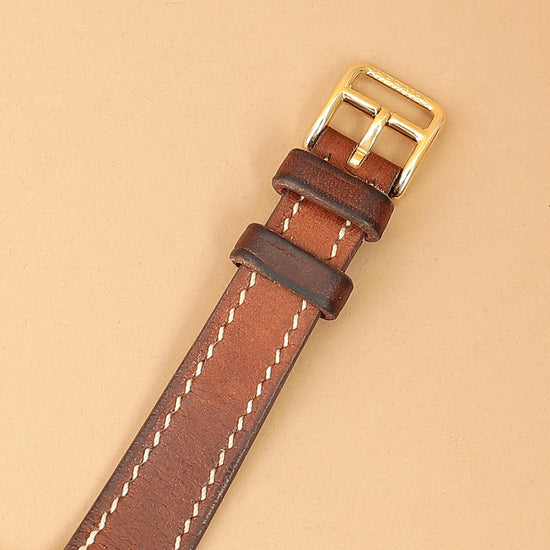 Hermes Yellow Gold Plated Heure H Mini Model 21mm Quartz Watch-Hermes-THE CLOSET