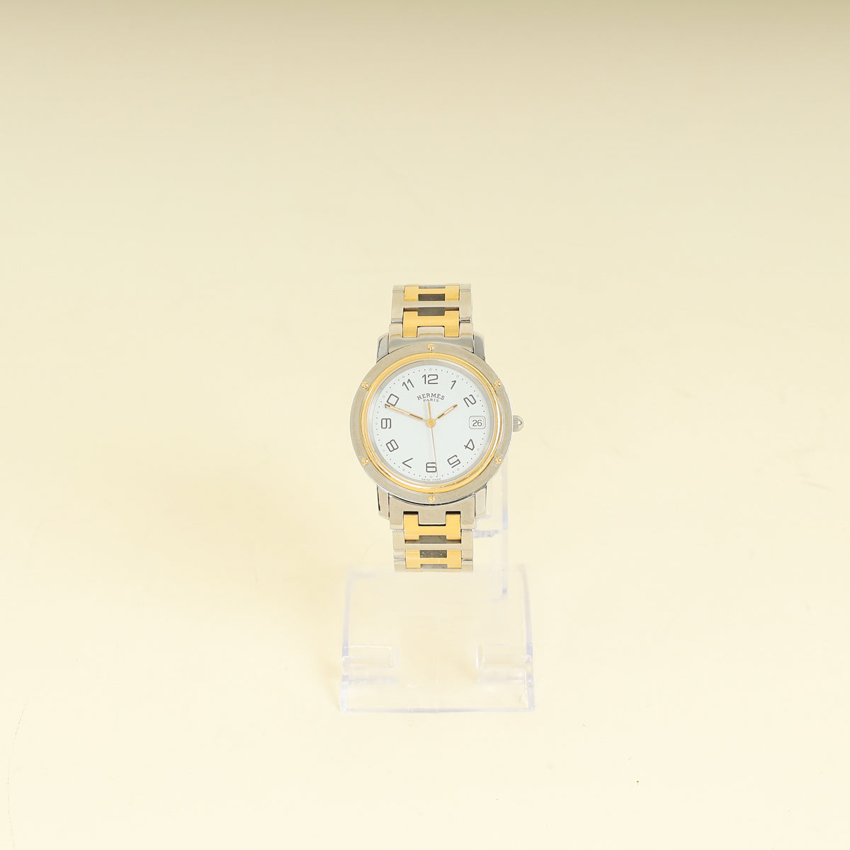 Hermes Stainless Steel Clipper Combination 36mm Quartz Watch