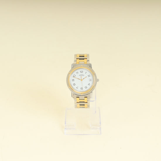 Hermes Stainless Steel Clipper Combination 36mm Quartz Watch