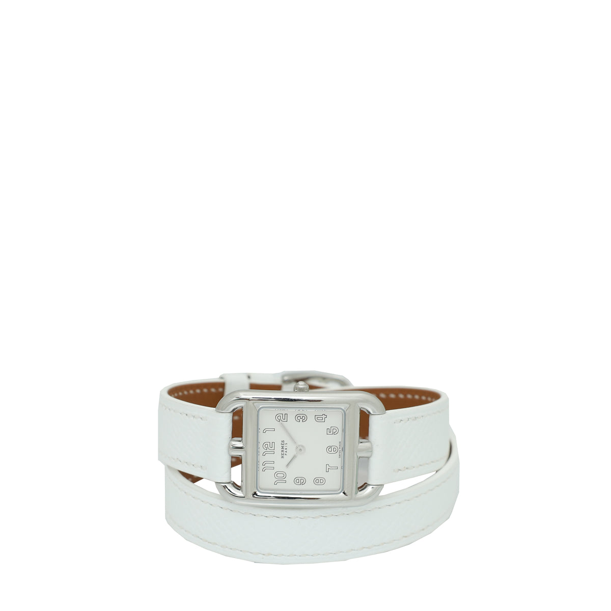 Hermes Steel White Cape Cod Double Tour Quartz Small Model Watch-Hermes-THE CLOSET