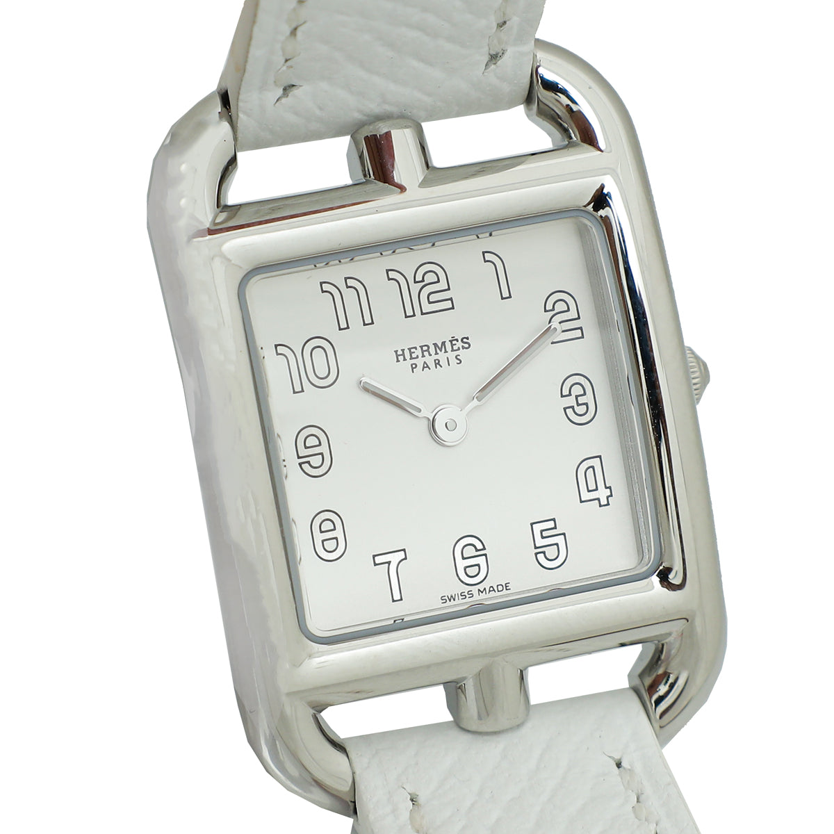 HERMES Cape Cod Watch Wristwatch Double Tour Quartz White Dial 