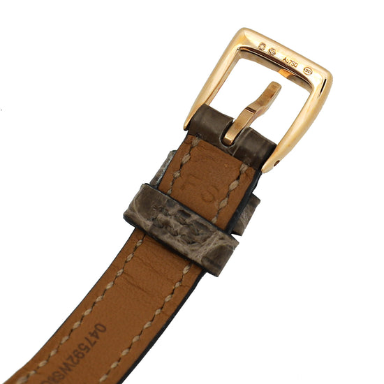 Hermes 18K Rose Case Alligator Galop d'Hermes 26mm Watch