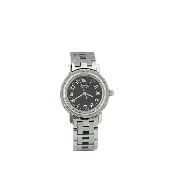 Hermes Stainless Steel Clipper 24mm Quartz Watch