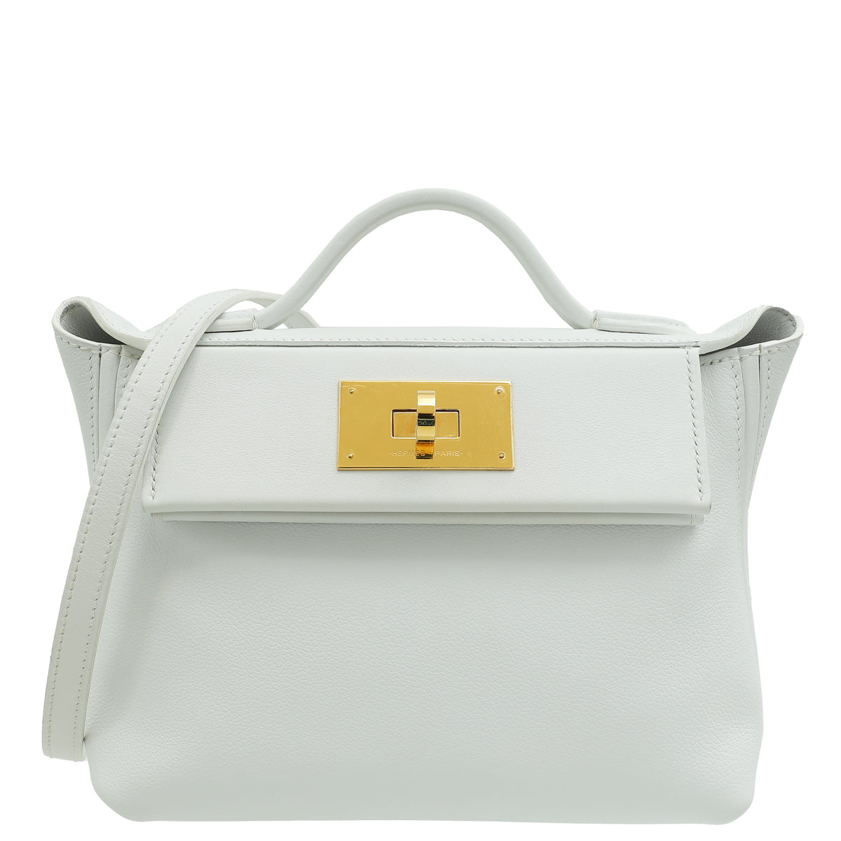 Hermes New White 24/24 21  Mini Evercolor, Swift Leather Bag