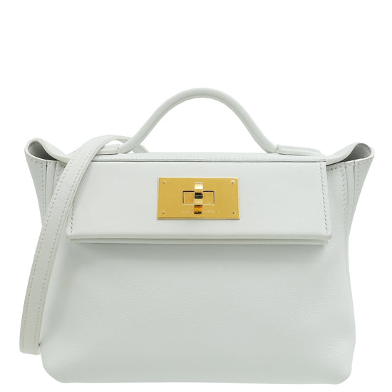 Hermes New White 24/24 21  Mini Evercolor, Swift Leather Bag