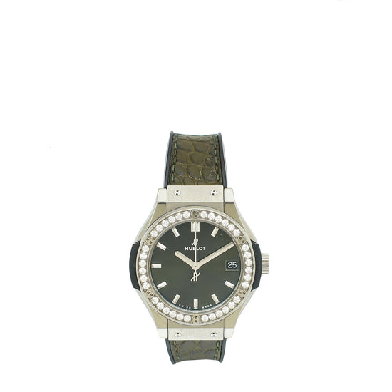 Hublot Titanium Classic Fusion Diamond 33mm Quartz Watch