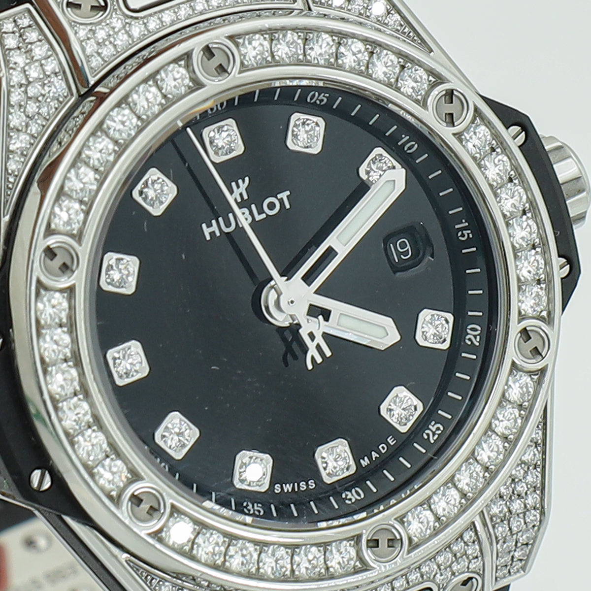 Hublot Stainless Steel Diamond Big Bang One Click Automatic 33mm Watch