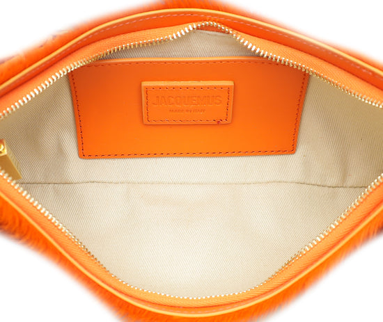 Jacquemus Orange Calf Hair Le Bisou Shoulder Bag