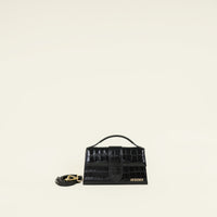 Jacquemus Black Crocodile Embossed Le Grand Bambino Bag