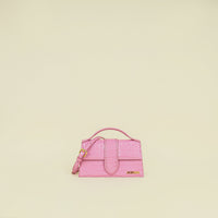 Jacquemus Pink Croco Embossed Le Grand Bambino Bag