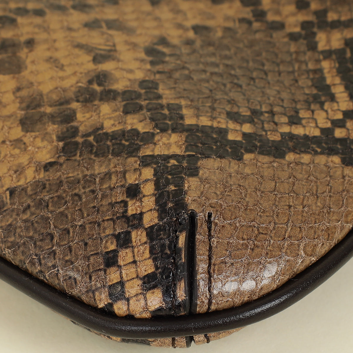 Jacquemus Dark Brown Le Bisou Perle Python-Embossed Shoulder Bag